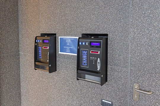 Money Changer Machine Toilet at Railway Station  in Venice Italy