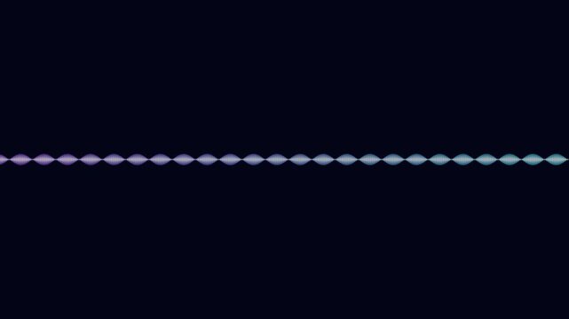 Minimalist green neon sine wave digital audio frequency line on black background