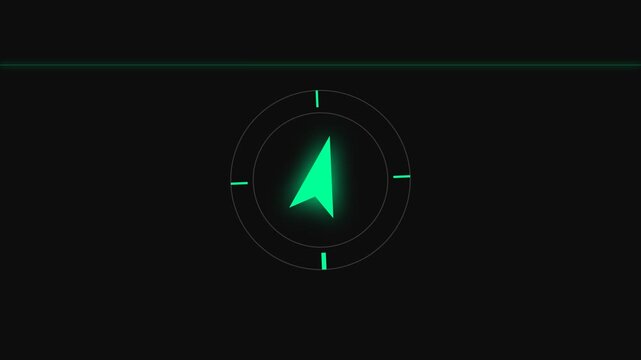 Abstract Digital Compass Navigation Icon Animation