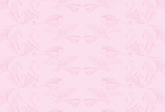 Pink pattern backdrop wallpaper.  Vintage engraving style. Seamless Pattern stock illustration to reuse.
