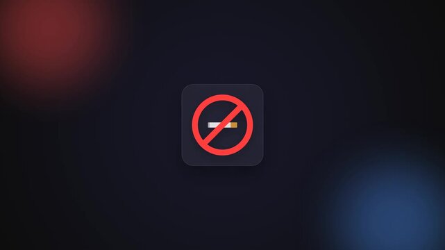 No Smoking Sign Icon on Dark Background.