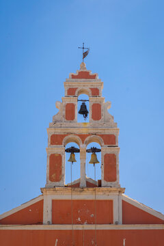 Bell tower of Greek Orthodox church, Gaios, Paxos, Ionian Islands, Greece