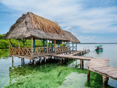 Restaurant on the water, Bastimentos Island, Bocas del Toro Province, Panama