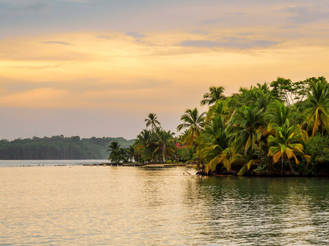 Boca del Drago at sunset, Colon Island, Bocas del Toro Province, Panama