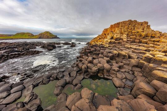 Basalt at the Giant's Causeway near in County Antrim, Northern, Ireland
