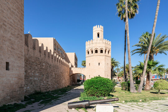 The octagonal tower and walls of the Ribat, Monastir, Tunisia
