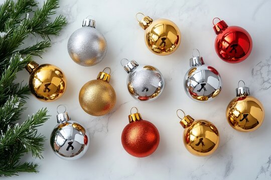 Christmas ornaments displaying holiday season festivity