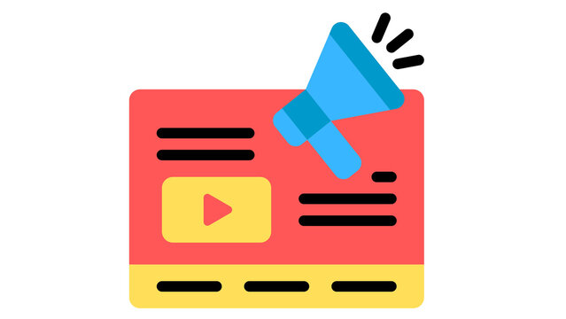 Digital Content Promotion Icon Illustrating Video Marketing Strategy and Multimedia Advertising Campaign Concept for Online Engagement Growth 83