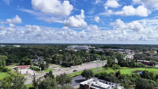 4K Drone footage of US 301 and Hospital in Riverview Florida