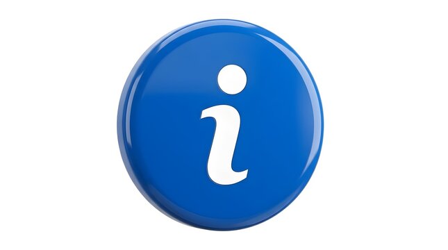 Blue circular information icon button with white symbol info button help icon