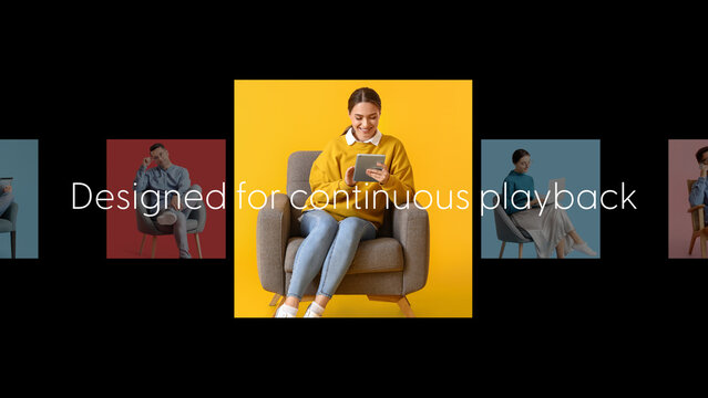 Square Animated Displays Loop 2 &ndash; Animated Square Displays, Looping Video Screens and Modern Multi Panel Motion Graphics for Promos, Presentations and Social Media