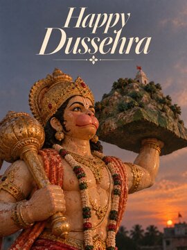 Lord Hanuman Carrying Sanjeevani Booti for Dussehra