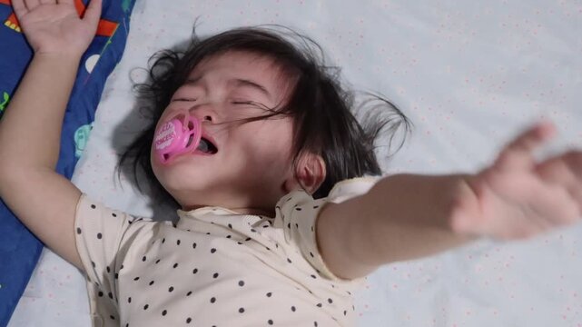 little girl bad emotion with crying
