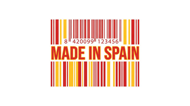 Made in spain colorful barcode label design