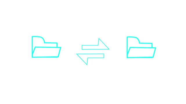 File Exchange Between Folders for Digital Data Transfer
Folder Synchronization and File Transfer Concept Icon HD Video, 