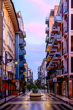 Pedestrian Street Via Firenze Pescara At Dawn