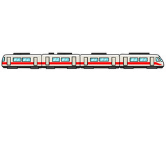 Modern Commuter Train Side View Vector Illustration © Seza