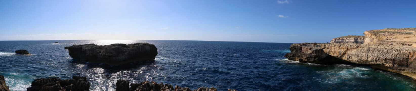 Panoramic View of Dwejra Cliffs and Coast on Gozo