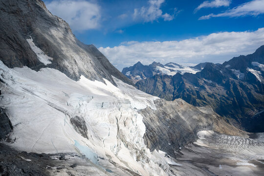 View from a Glacier of the Swiss Alps