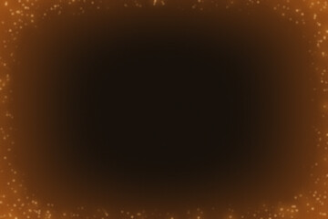 Orange particle bokeh background with glitter frame for festive holiday greetings © Lavely Akter