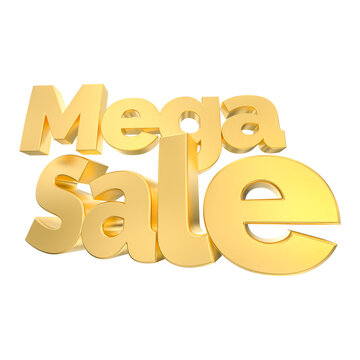 Mega sale gold 3D text