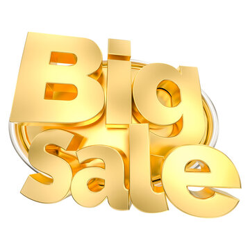 Gold 3D big sale text sign