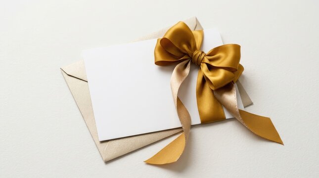 Elegant gift wrapping with decorative bow on light background