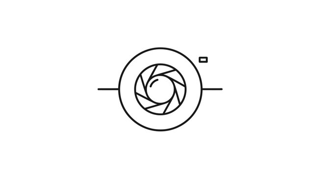 Camera aperture diagram with iris blades open isolated on white background, Vector, illustration