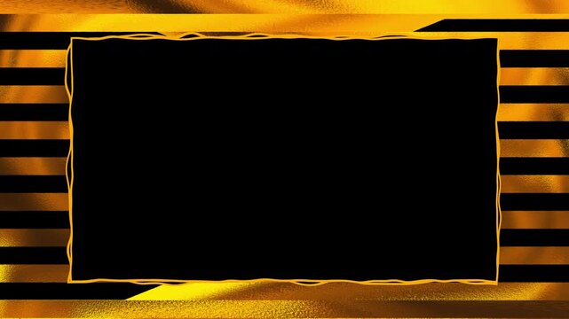 Elegant gold and black striped border frame for graphic design projects suitable for invitations, cards, banners, and decorative elements.