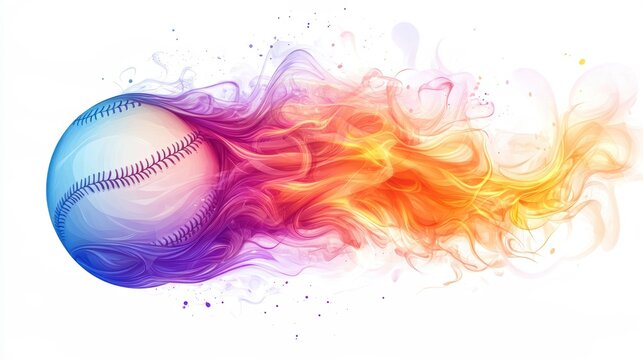 Baseball on white background,Baseball player hitting ball with bat,home run,baseball or t shirt, posters and banner,sport day, Baseball Icon Concept,Vector Template.