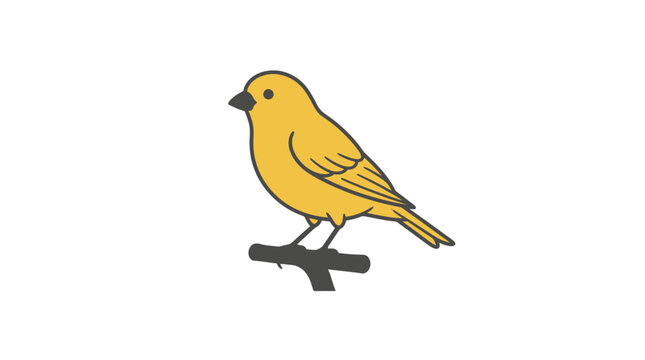 Yellow Canary Bird Minimal Vector Illustration