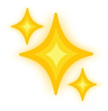 bright yellow sparkling stars icon for digital communication and social media messaging designs vector 