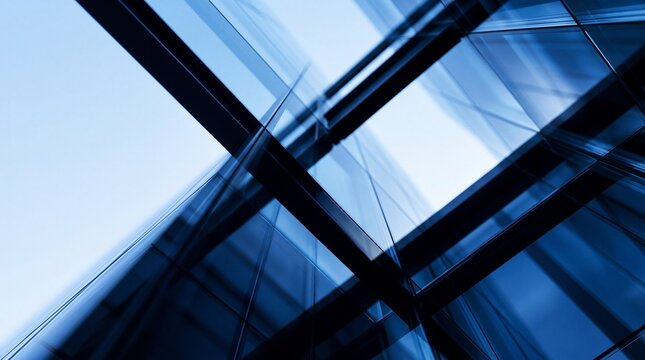 Abstract Architecture Detail of Modern Glass Office Skyscraper