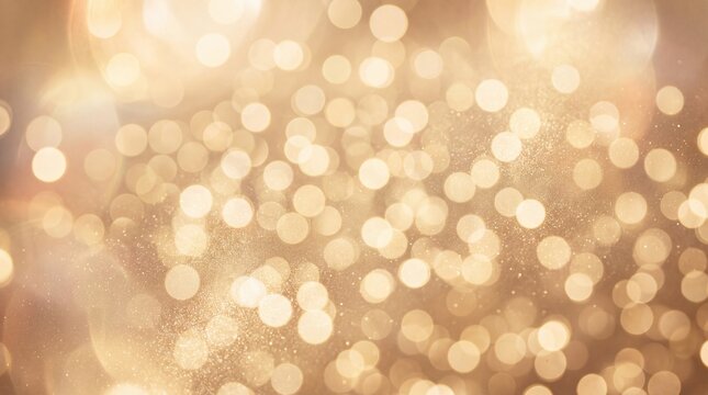 Golden Bokeh Lights and Shimmering Glitter Festive Background