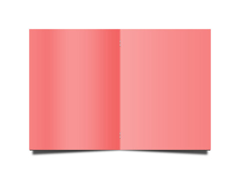 Red brochure against white background, 3D illustration
