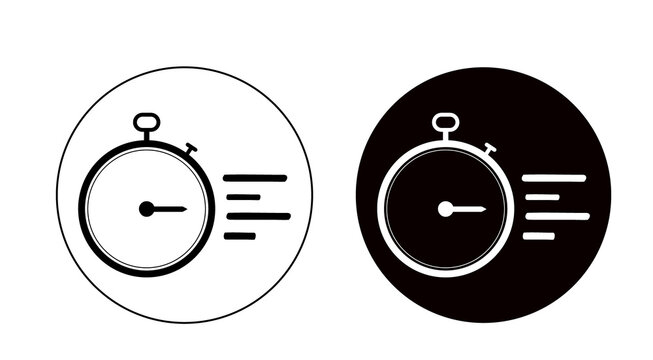Fast time icon flat outline in black