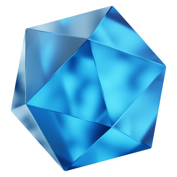 Blue Irregular Cut Diamond 3D Gemstone