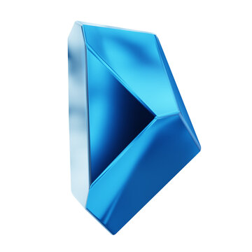 Blue Triangular Cut Diamond 3D Gemstone