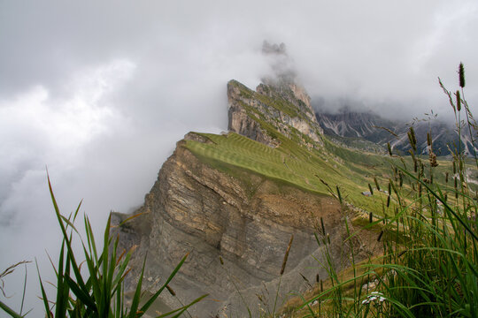 Fog surrounding the Seceda in the dolomites