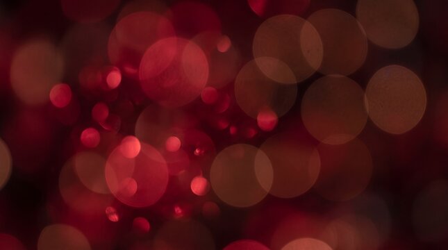 Festive Red Bokeh Lights Abstract Holiday Background