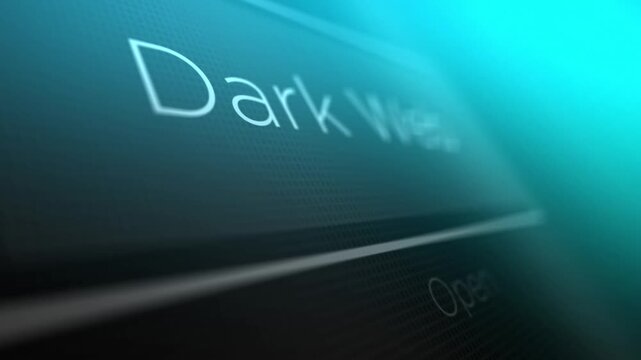  Dark Web Button on a Computer or Phone is Activated - Straight On Angle