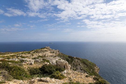 Dingli Cliffs Coastline and Mediterranean Sea Malta