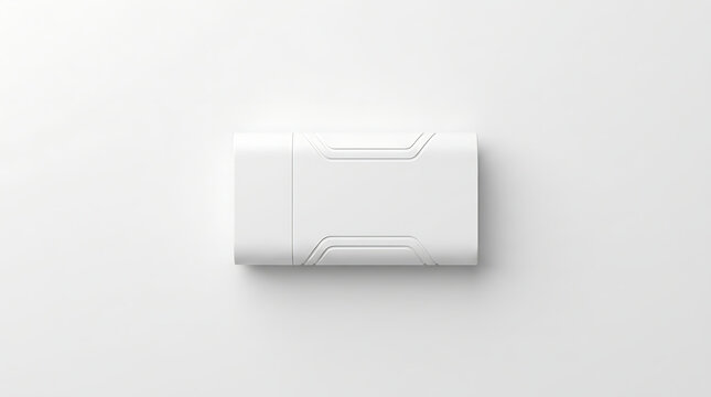 White USB Flash Drive Or Digital Device Accessory Mockup Isolated On Clean Minimalist Background