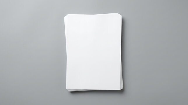 A Stack Of Blank White Paper Sheets On A Clean Neutral Gray Background Ready For Office And Business Document Mockup