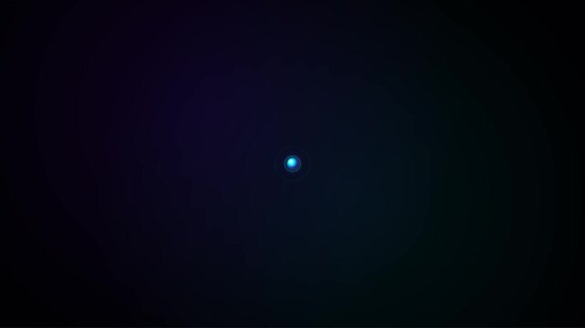 High-tech 3D rendered energy orb spinning continuously with a dynamic swarm of glowing particles orbiting around it. Features vibrant neon light effects, sci-fi magic energy core, and abstract particl