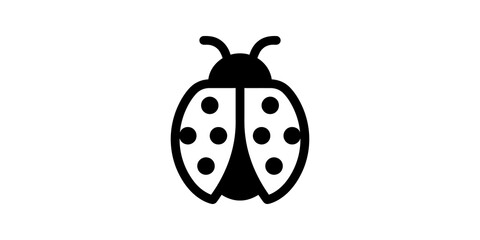 Black ladybug icon for nature and insects on transparent background. © MuhammadAshraf
