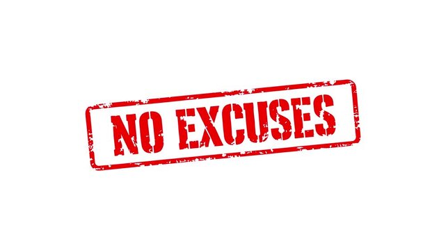 No exuses red rubber stamp animation video