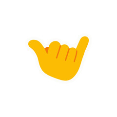 Shaka Hand Gesture – Hang Loose and Good Vibes Sticker Illustration © Oddis