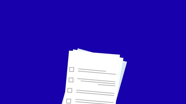Animated checklist document with green checkmarks