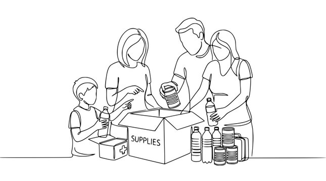 Family Packing Supplies Box for Donation, Charity, Humanitarian Aid